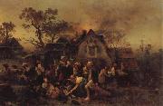 A Farm Fire Ludwig Knaus